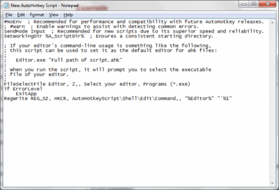 Screenshot of the application AutoHotkey - #1