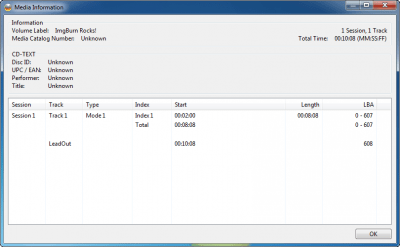 Screenshot of the application ImgBurn - #3