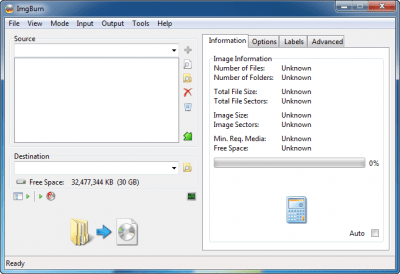 Screenshot of the application ImgBurn - #5