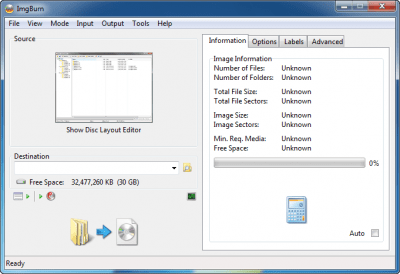 Screenshot of the application ImgBurn - #7