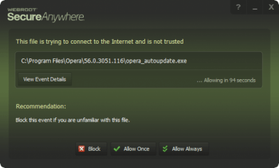 Screenshot of the application Webroot SecureAnywhere - #4