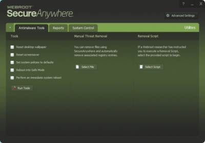 Screenshot of the application Webroot SecureAnywhere - #5