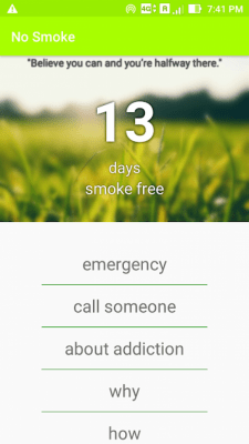 Screenshot of the application No Smoke - #1