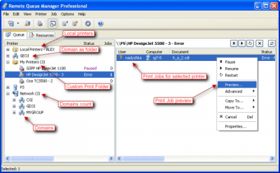 Screenshot of the application Remote Queue Manager Personal - #1