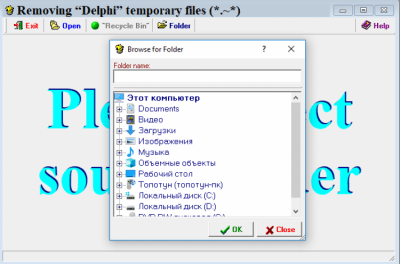 Screenshot of the application RemoveDelphiTemp - #3
