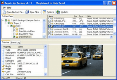 Screenshot of the application Repair My Backup - #4