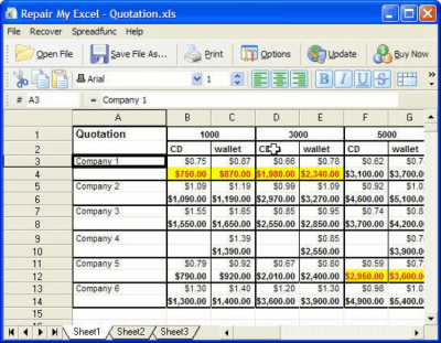 Screenshot of the application Repair My Excel - #1