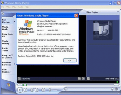 Screenshot of the application Windows Media Player 9 - #1