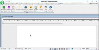 Screenshot of the application Final Draft - #1