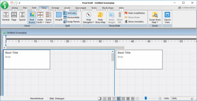 Screenshot of the application Final Draft - #6