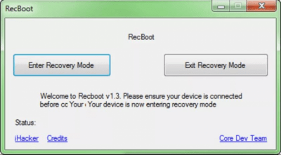 Screenshot of the application RecBoot - #1