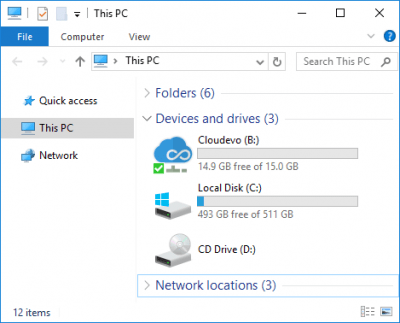 Screenshot of the application Cloudevo - #3