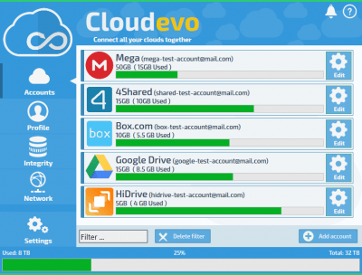 Screenshot of the application Cloudevo - #5