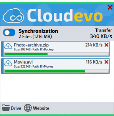 Screenshot of the application Cloudevo - #6