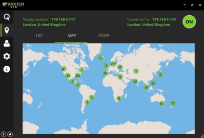 Screenshot of the application IPVanish VPN - #3