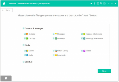 Screenshot of the application Android Data Recovery - #4