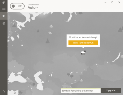 Screenshot of the application TunnelBear - #1