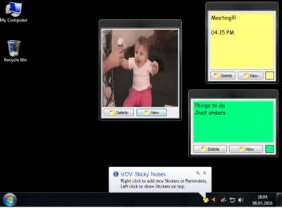 Screenshot of the application Vov Sticky Notes - #1