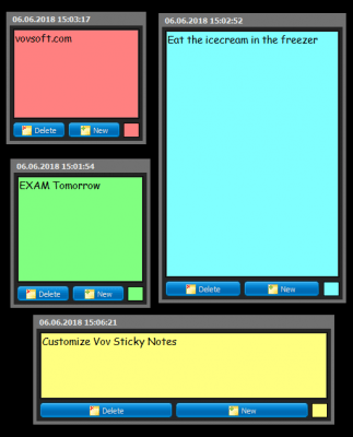 Screenshot of the application Vov Sticky Notes - #3