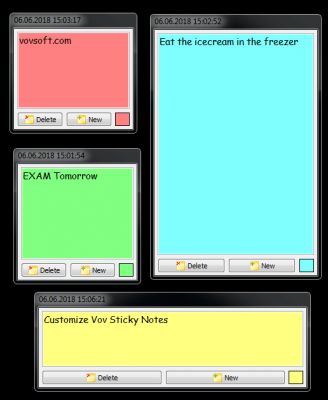 Screenshot of the application Vov Sticky Notes - #4