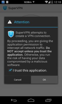 Screenshot of the application SuperVPN Pro - #1