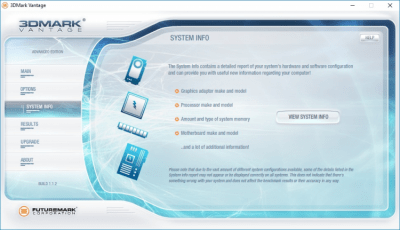 Screenshot of the application 3DMark Vantage - #3
