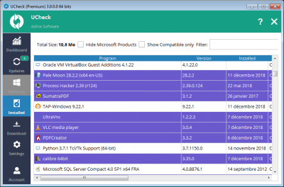 Screenshot of the application UCheck - #6