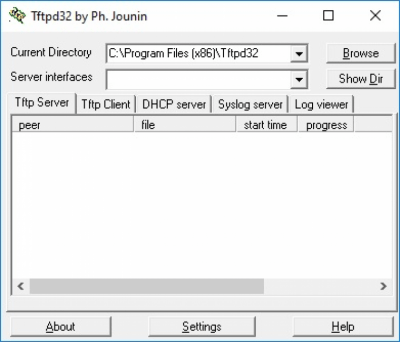 Screenshot of the application Tftpd32 - #1