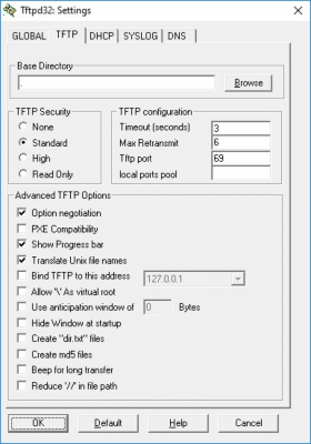 Screenshot of the application Tftpd32 - #3