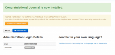 Screenshot of the application Joomla - #5