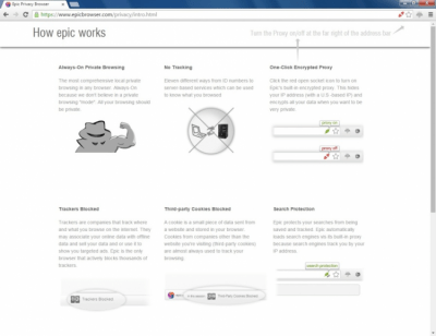 Screenshot of the application Epic Privacy Browser - #1