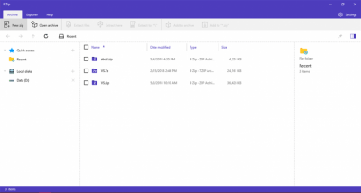 Screenshot of the application 9ZIP - #1