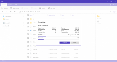 Screenshot of the application 9ZIP - #4