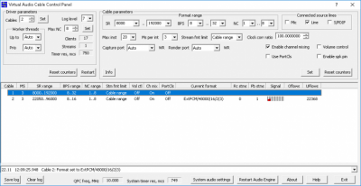 Screenshot of the application Virtual Audio Cable - #1