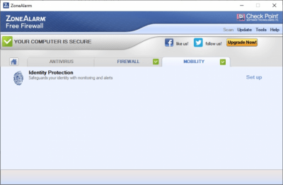 Screenshot of the application ZoneAlarm Free Firewall - #4