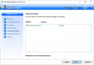 Screenshot of the application WinUtilities Free Registry Cleaner - #5