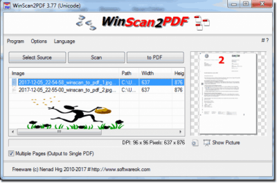 Screenshot of the application WinScan2PDF - #5