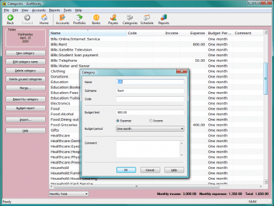 Screenshot of the application AceMoney Lite - #6
