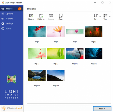 Screenshot of the application Light Image Resizer - #1