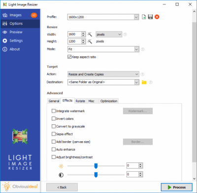 Screenshot of the application Light Image Resizer - #3