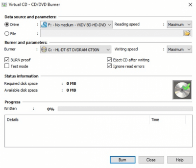 Screenshot of the application Virtual CD - #5