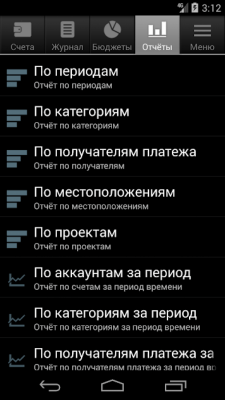 Screenshot of the application Financisto - #6