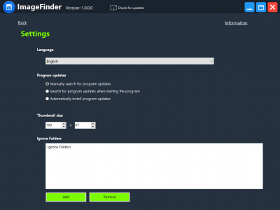 Screenshot of the application ImageFinder - #2