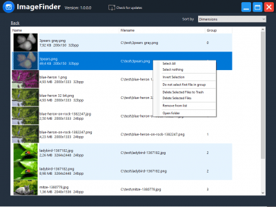 Screenshot of the application ImageFinder - #4