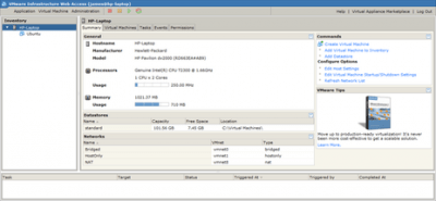 Screenshot of the application VMware Server - #1