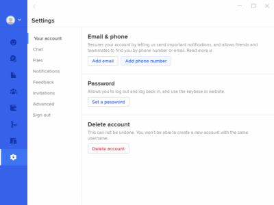 Screenshot of the application Keybase - #5