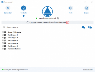 Screenshot of the application Supremo - #5