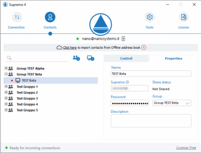 Screenshot of the application Supremo - #6