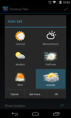 Screenshot of the application Chronus: VClouds Weather Icons - #2