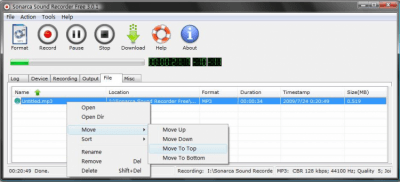 Screenshot of the application Sonarca Sound Recorder Free - #4